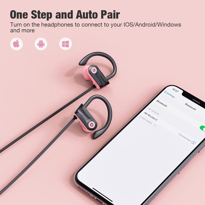 Boean Bluetooth Headphones, Wireless Earbuds with 16 Hours Bluetooth 5.3 Wireless Headphones HD Deep Bass Stereo IPX7 Waterproof Earphones for Sports Headset - Image 5